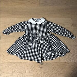 Jacadi Navy & White Gingham Peter Pan Collar Dress size 4